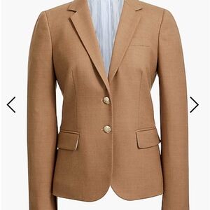 J.CREW Schoolboy Lined Two Button Beige Camel Preppy Blazer Size XS